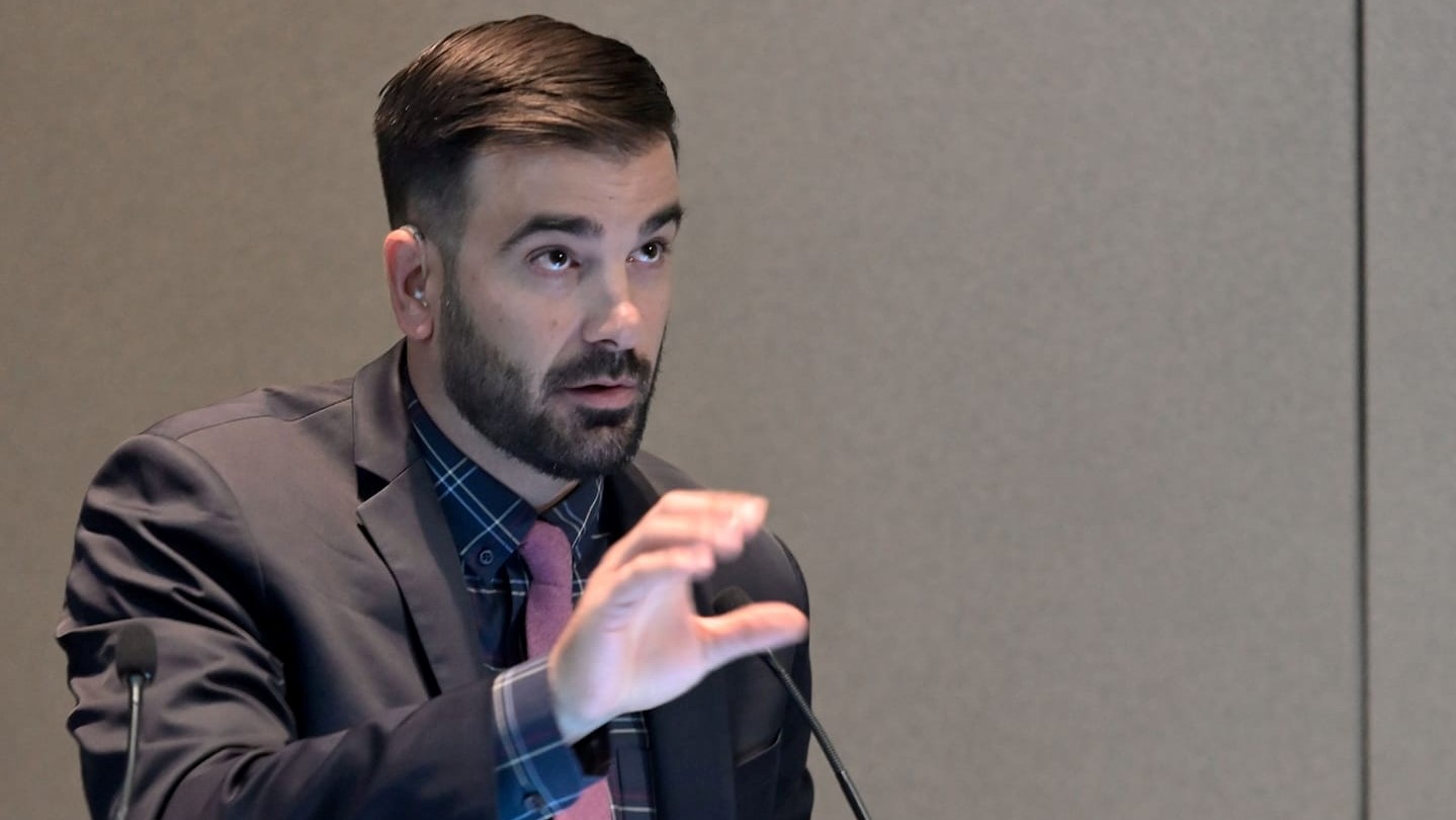 David Rice gives the opening remarks during the NIH 2018 National Disability Employment Awareness Month kick-off event. 