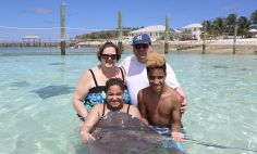 The Lanzara family on vacation. From left: Mary, Darryl, Merita, and Luis.