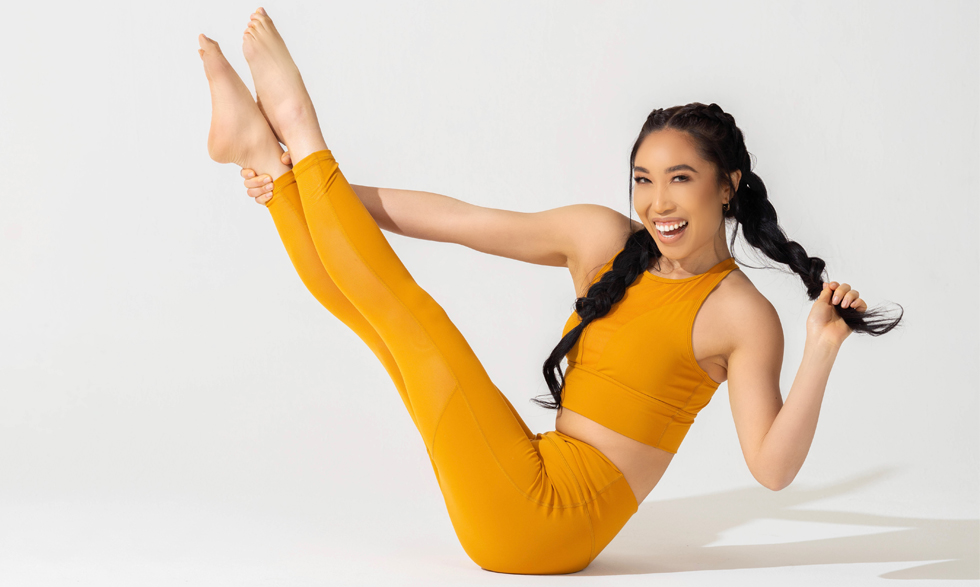 Many of Cassey Ho's popular workout videos include demonstrations of yoga positions. 