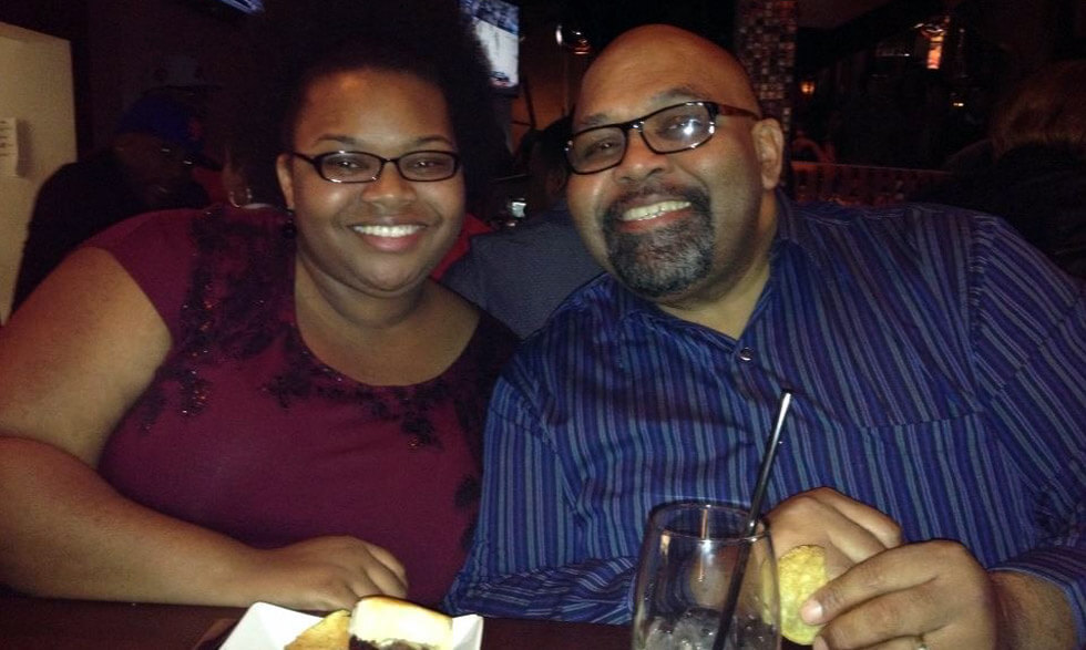 Nicole Strayhorn with her dad. 