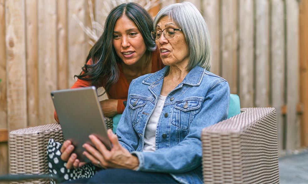 Video calls can help you stay connected with family, friends, and medical providers. 